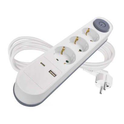 USB-s elosztó, 3 aljzat – 2 m – EMOS P1322PD